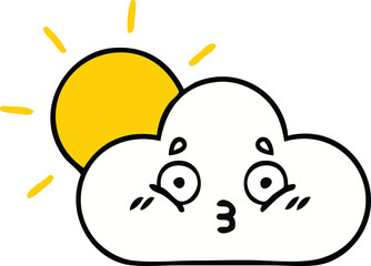 cute cartoon sunshine and cloud