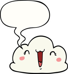 cartoon cloud and speech bubble