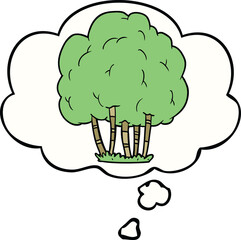 cartoon tree and thought bubble