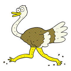 cartoon ostrich