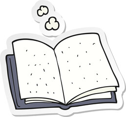 sticker of a cartoon book