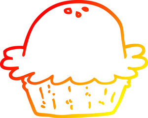 warm gradient line drawing cartoon pie