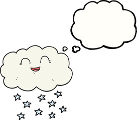 thought bubble cartoon cloud snowing