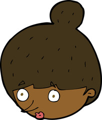 cartoon surprised woman's face