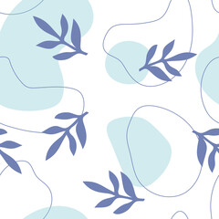 Modern seamless pattern with plants. Fashionable template for design.