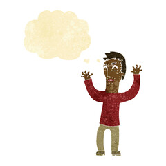 Obraz na płótnie Canvas cartoon angry man with thought bubble