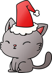 christmas gradient cartoon of kawaii cat