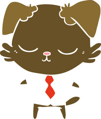 cute flat color style cartoon dog