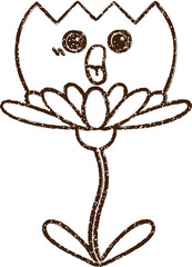 Flower Charcoal Drawing