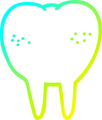 cold gradient line drawing cartoon tooth