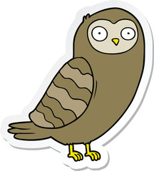 sticker of a cartoon owl