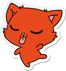 sticker cartoon of cute kawaii cat