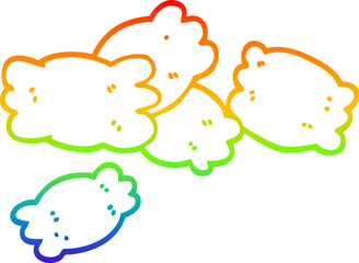 rainbow gradient line drawing cartoon pasta
