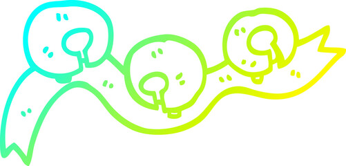 cold gradient line drawing cartoon xmas bells