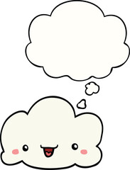 cartoon cloud and thought bubble