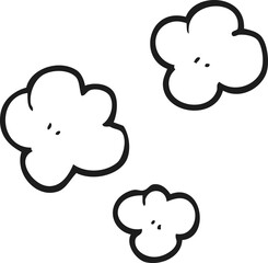 black and white cartoon smoke cloud symbol