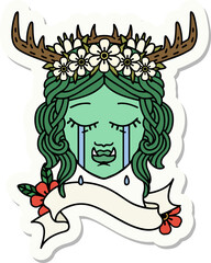 crying orc druid character face sticker