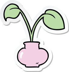 sticker of a cartoon house plant