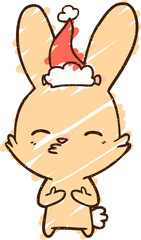 Festive Rabbit Chalk Drawing