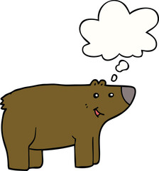 cartoon bear and thought bubble