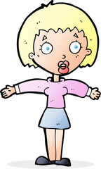 cartoon shocked woman