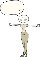 speech bubble cartoon zombie woman