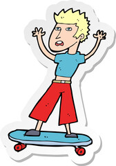 sticker of a cartoon skater boy