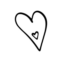 Heart in doodle style. Symbol of Valentine's Day and love. Shapes For Create Your Own Art. Abstract contemporary modern trendy vector. Design for card, print , logos, branding, mood boards, poster