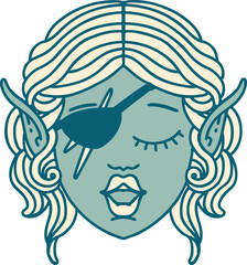 elf rogue character face illustration