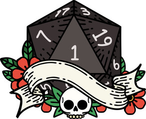 natural one d20 dice roll illustration