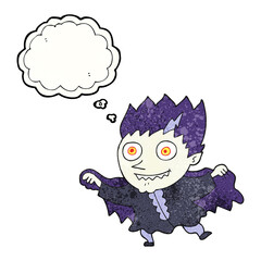 thought bubble textured cartoon vampire