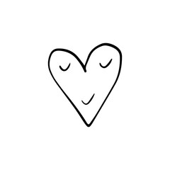 Heart in doodle style. Symbol of Valentine's Day and love. Shapes For Create Your Own Art. Abstract contemporary modern trendy vector. Design for card, print , logos, branding, mood boards, poster