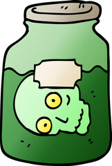 vector gradient illustration cartoon head in jar
