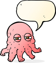 cartoon alien face with speech bubble