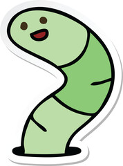 sticker of a quirky hand drawn cartoon snake