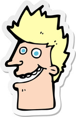 Fototapeta premium sticker of a cartoon happy man face