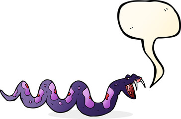 cartoon poisonous snake with speech bubble