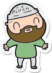 sticker of a cartoon bearded man