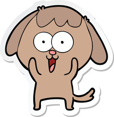 sticker of a cute cartoon dog
