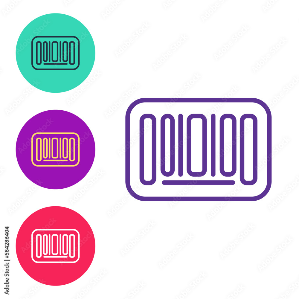 Poster set line barcode icon isolated on white background. set icons colorful. vector