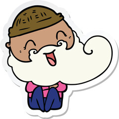sticker of a happy bearded man