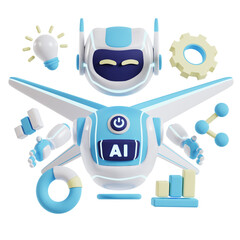 AI Business Analyst 3d artificial intelligence icon