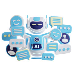 Chat bot Future AI 3d artificial intelligence icon