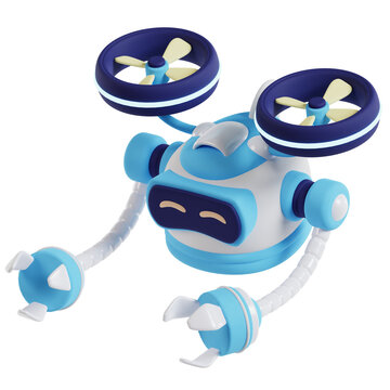 Drone Robot 3d artificial intelligence icon