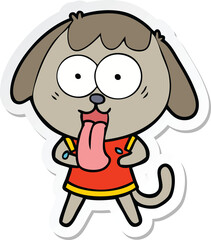sticker of a cute cartoon dog