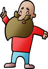 cartoon doodle man with beard