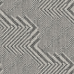 Monochrome Irregularly Woven Effect Textured Zigzag Pattern