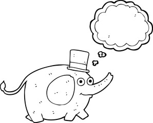 thought bubble cartoon elephant