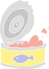 Fototapeta premium flat color illustration of a cartoon can of tuna