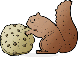 cartoon squirrel with cookie